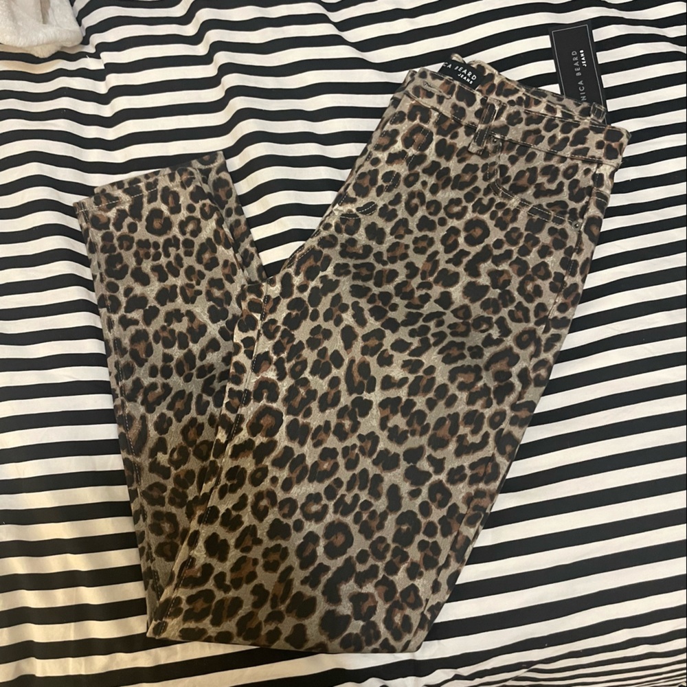 Veronica Beard - leopard print jeans - Brooke skinny mid-rise - Picture 3 of 6